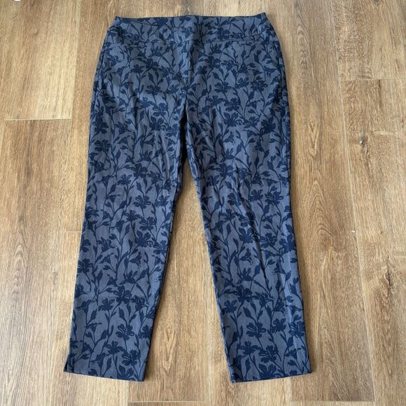 Chicos Blue Patterned Straight Leg Pants - Size 14P - Picture 1 of 7